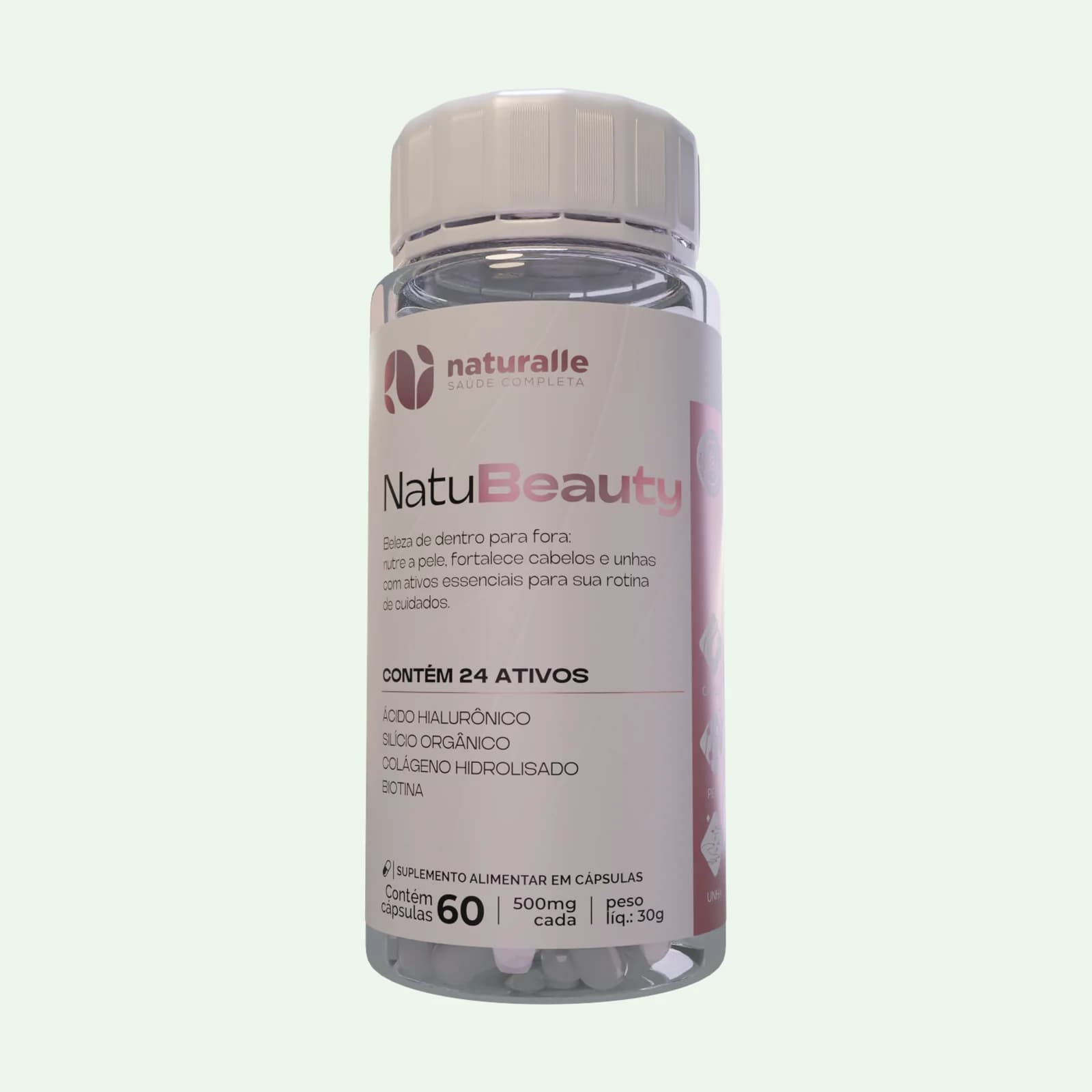 NatuBeauty Naturalle, pote com 60 cápsulas