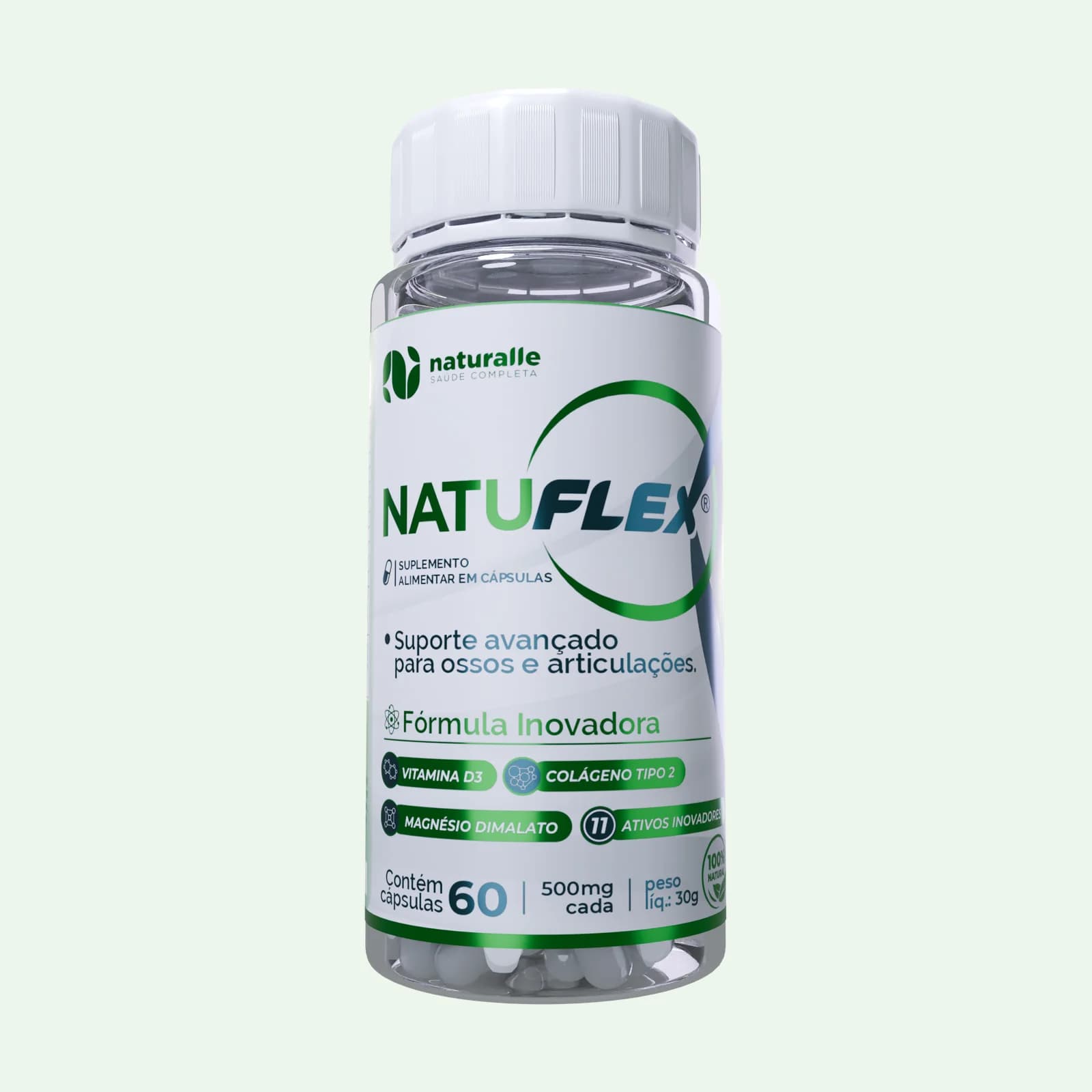 NatuFlex Naturalle, pote com 60 cápsulas