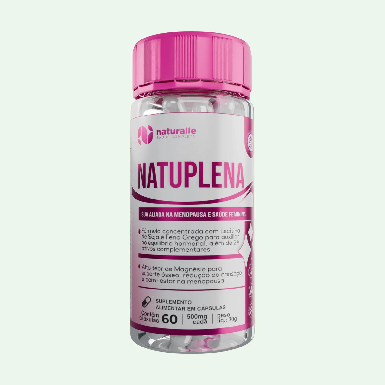NatuPlena Naturalle, pote com 60 cápsulas